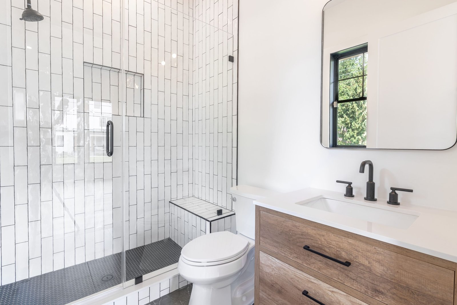 Custom Design & Build Guest Bathroom with Standing Shower