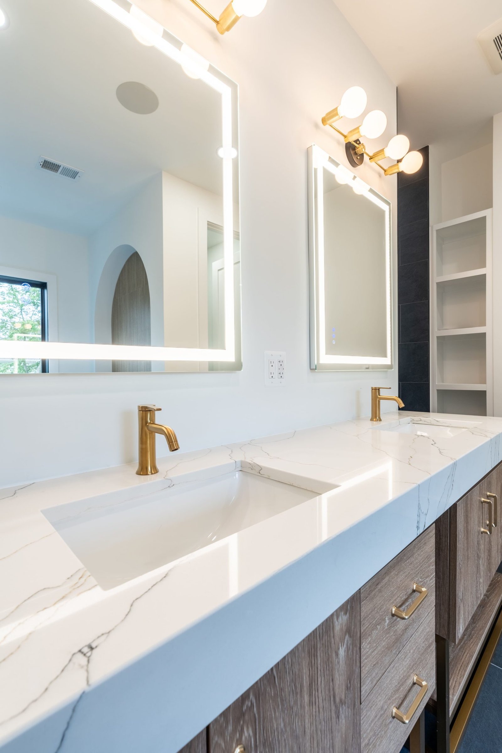 Dual Sink Modern Master Bathroom Design & Build